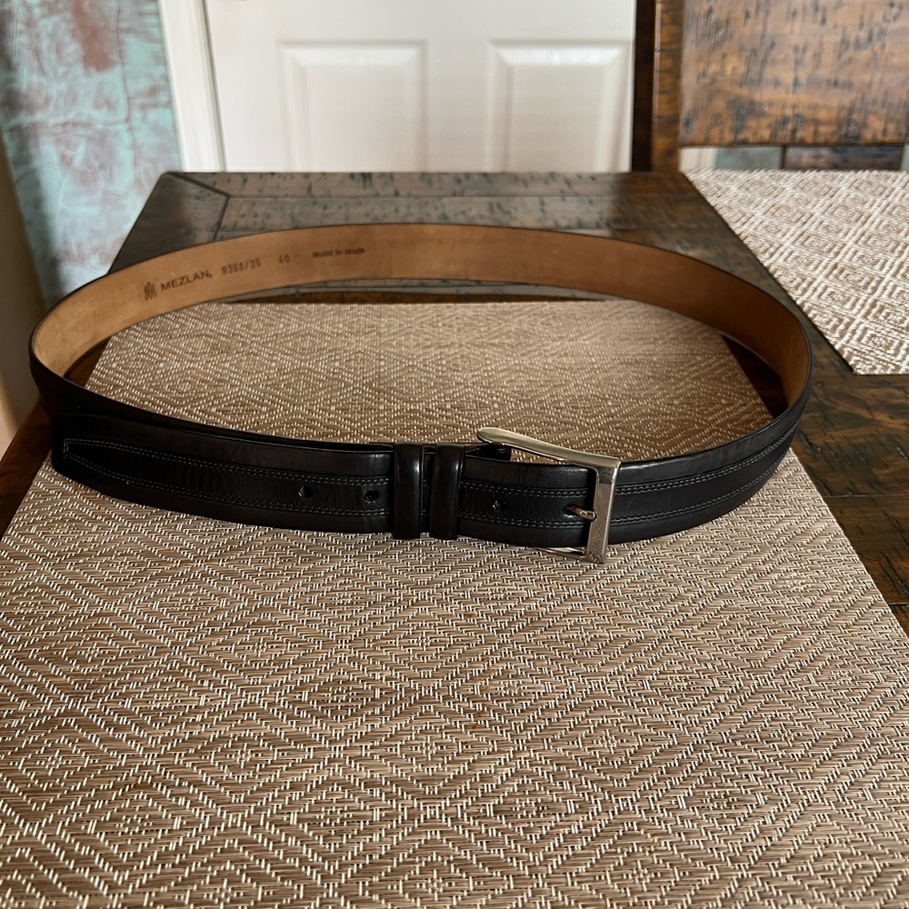 MEZLAN MADE IN SPAIN GRAPHITE COLOR GENUINE LEATHER BELT